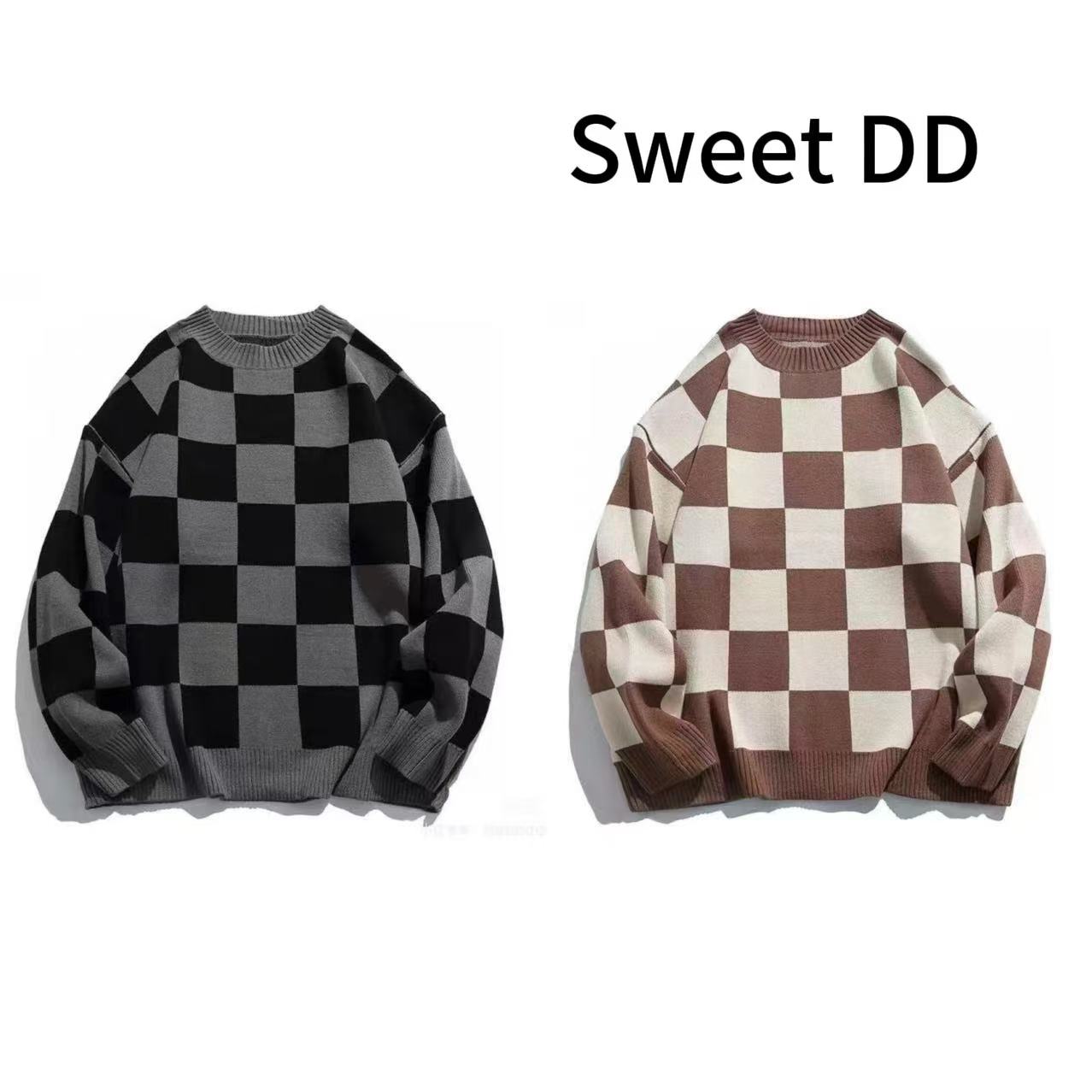 Sweet DD-YRT系列双色格子毛衣