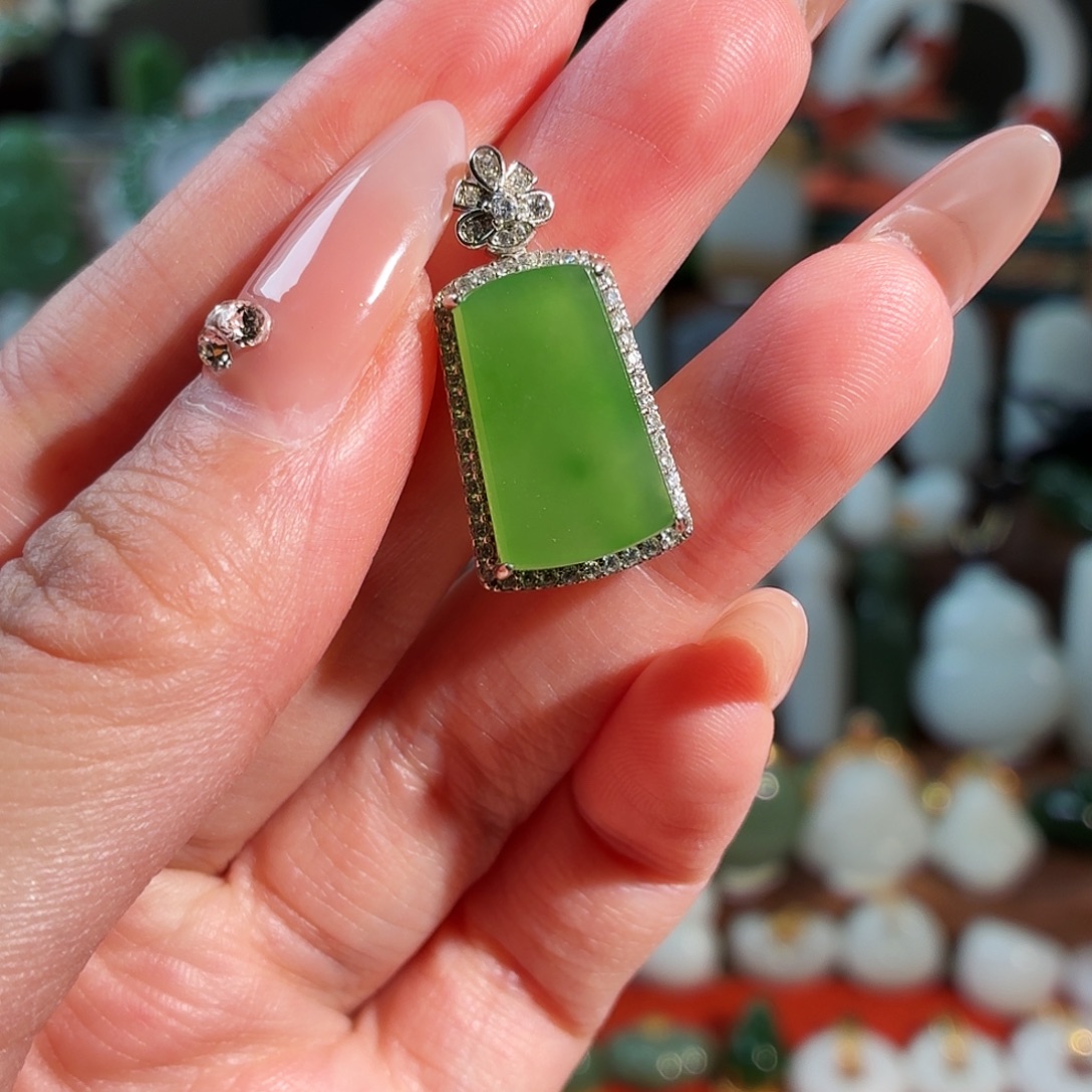 和田玉银S925镶嵌颈饰