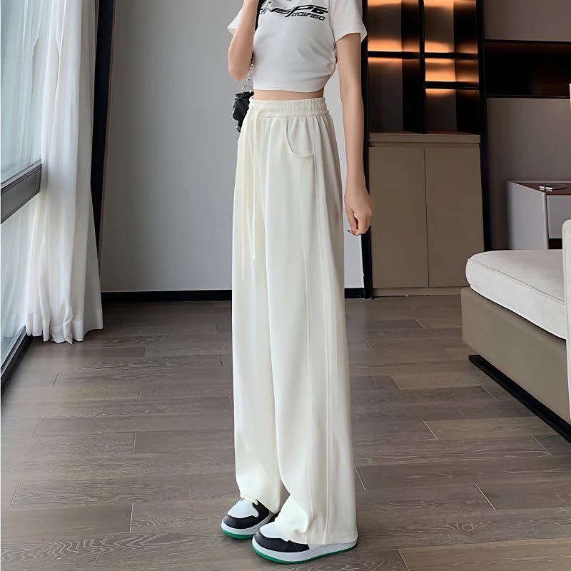 5168粉色裤子简单款时尚显瘦韩版休闲设计感打底