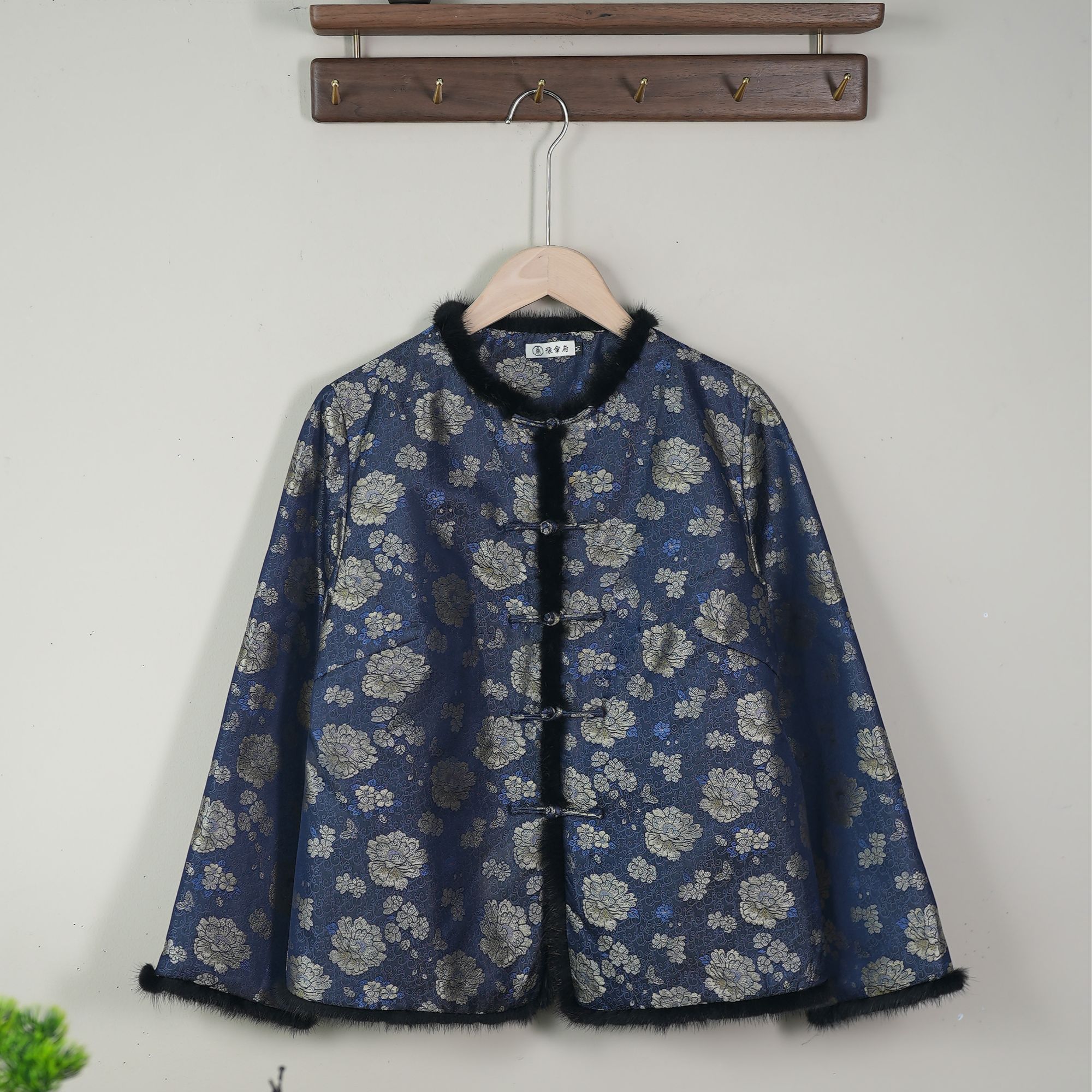 【倾城棉服】百分百宋锦高级感国风中式水貂毛棉服外套