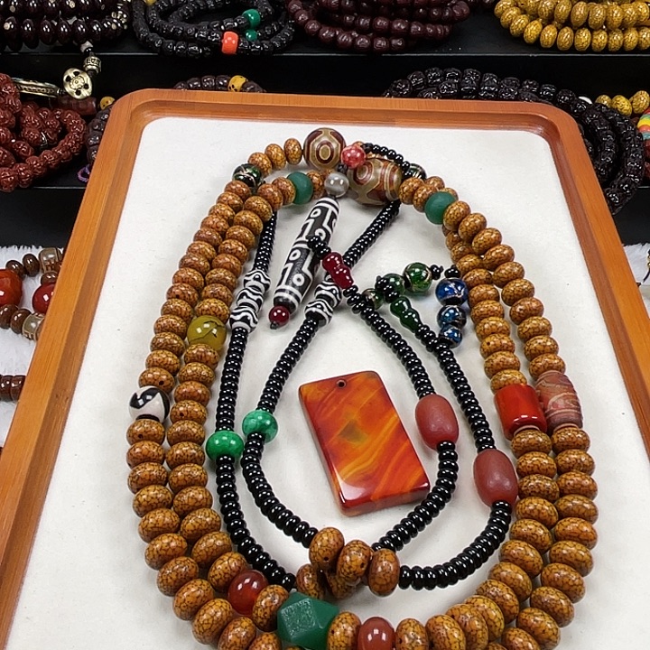 夜***黑星月菩提吊坠星月