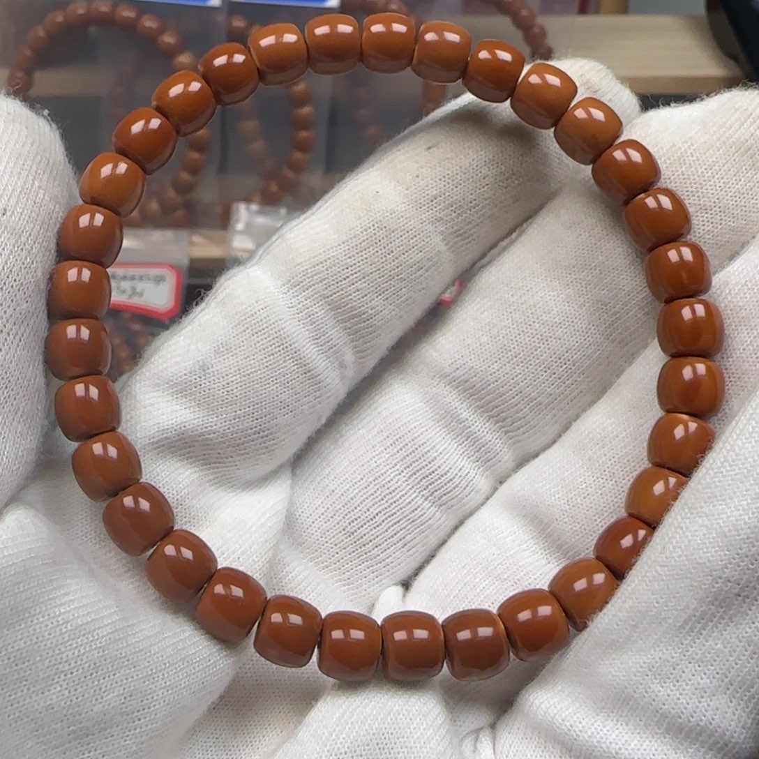 手串橄榄核老挝单圈极限弧三花6.8mm