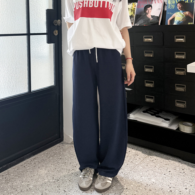 UPDOSS设计师品牌弯刀裤抽绳裤子女夏薄四季可穿款直筒休闲裤女