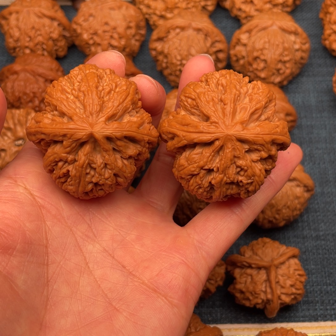 文玩核桃把件44毕业球粗筋60克