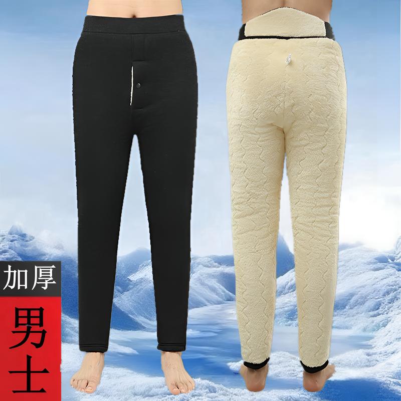 男士保暖棉裤加绒加厚保暖中老年高腰东北超厚内穿防寒裤冬季大码