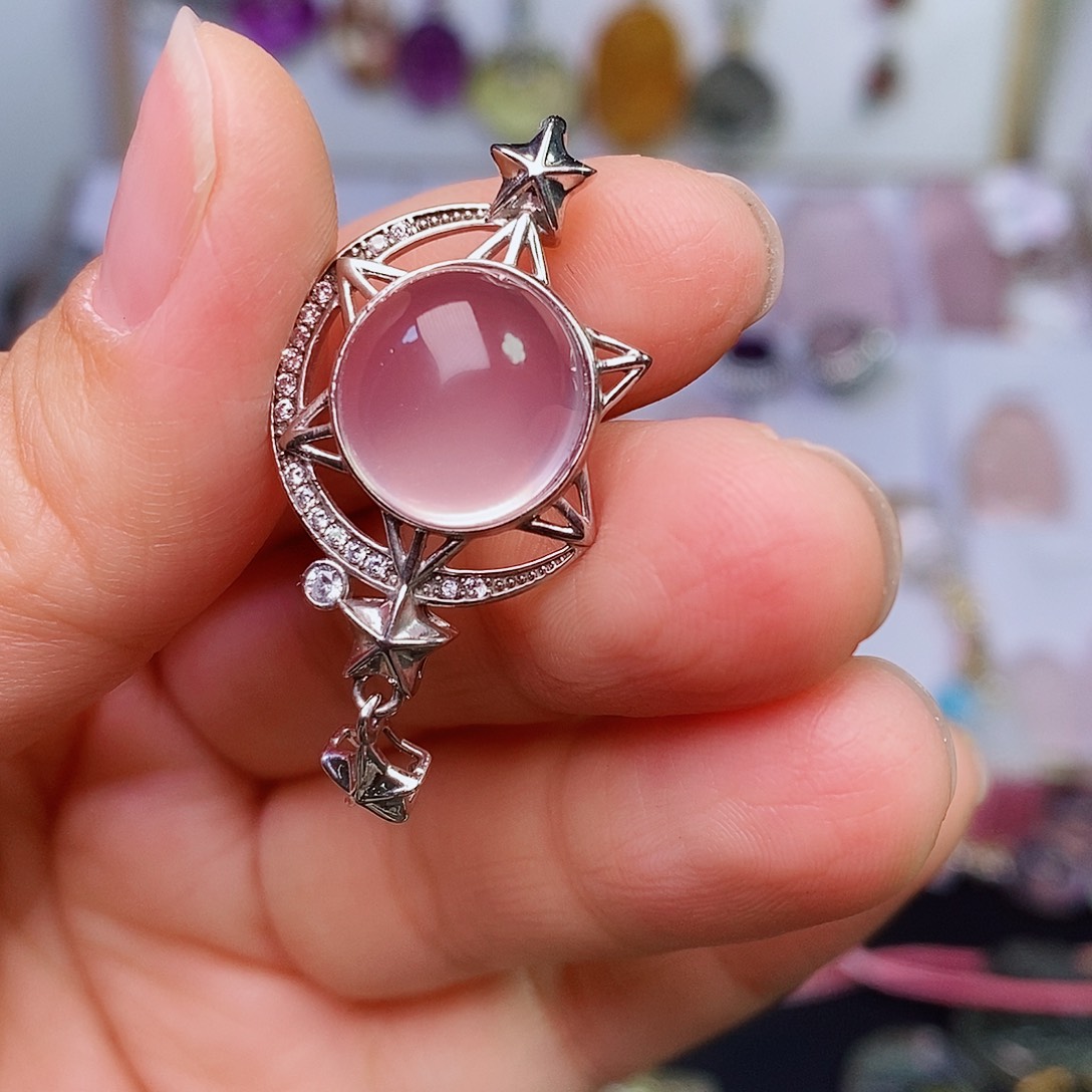 水晶吊坠(赠链)银S925镶嵌