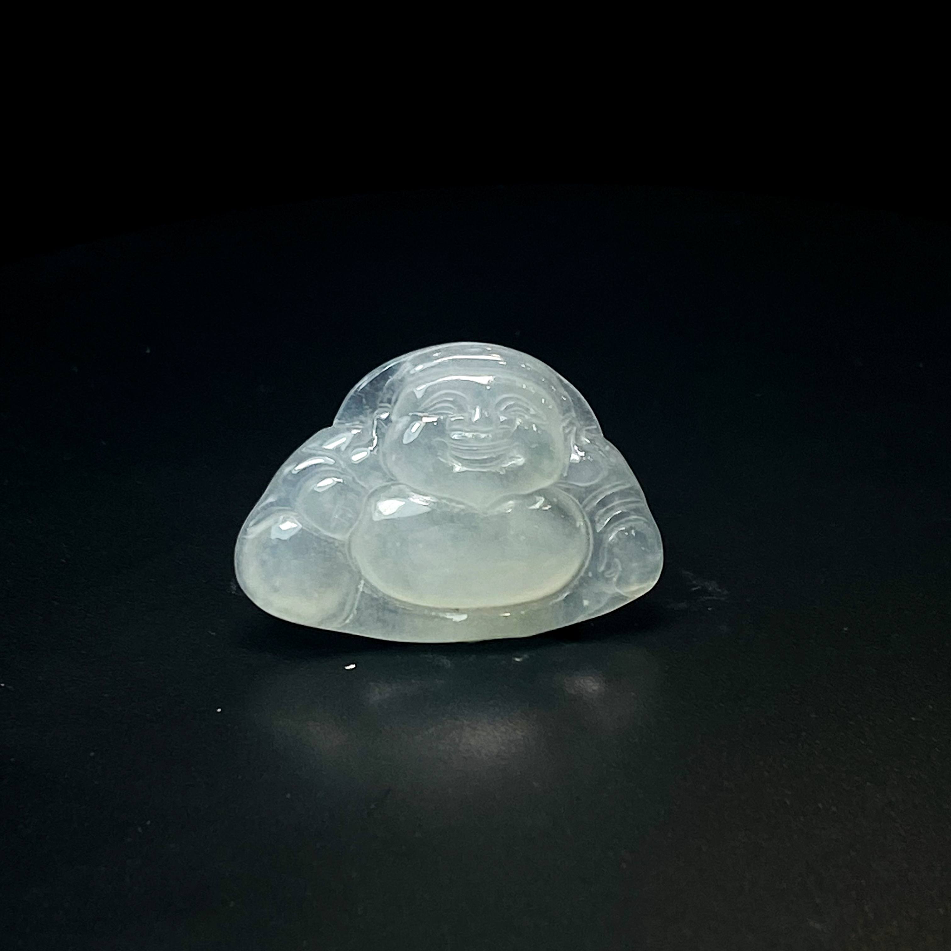 RX3天然缅甸A货翡翠冰胶布袋佛/047223/北京中保拍卖