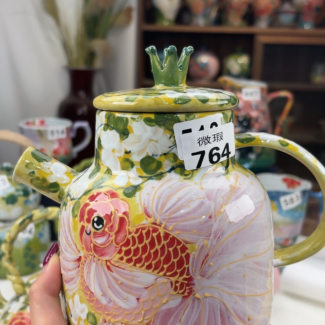 瓷片飛景德镇手绘高温釉下彩陶瓷茶具