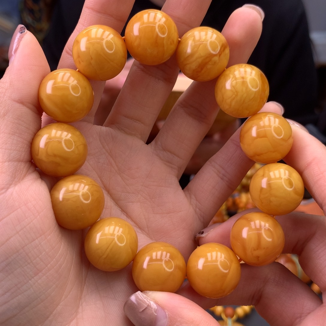蜜蜡手串未镶嵌天然
