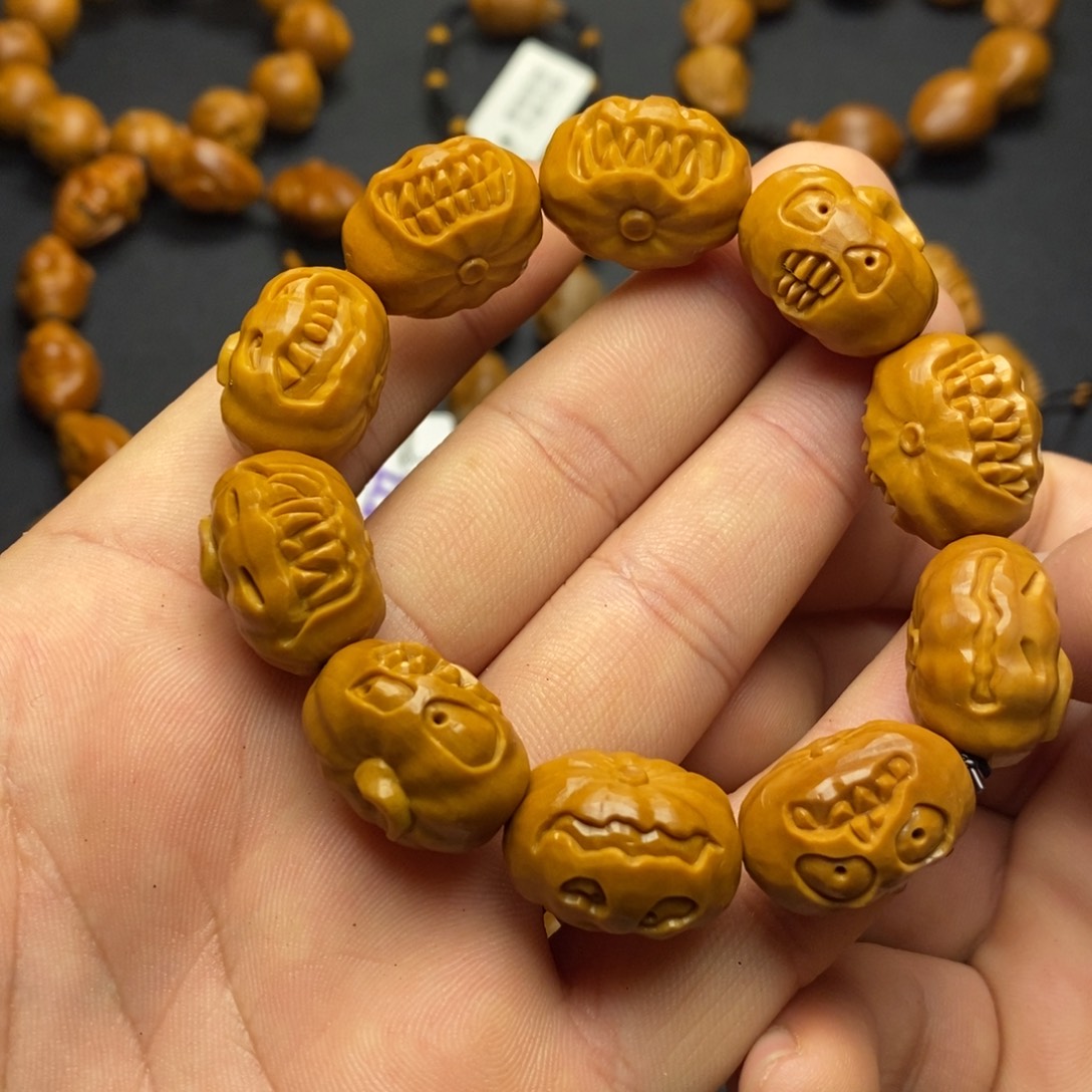 豌***豆手串/手链橄榄核南瓜头