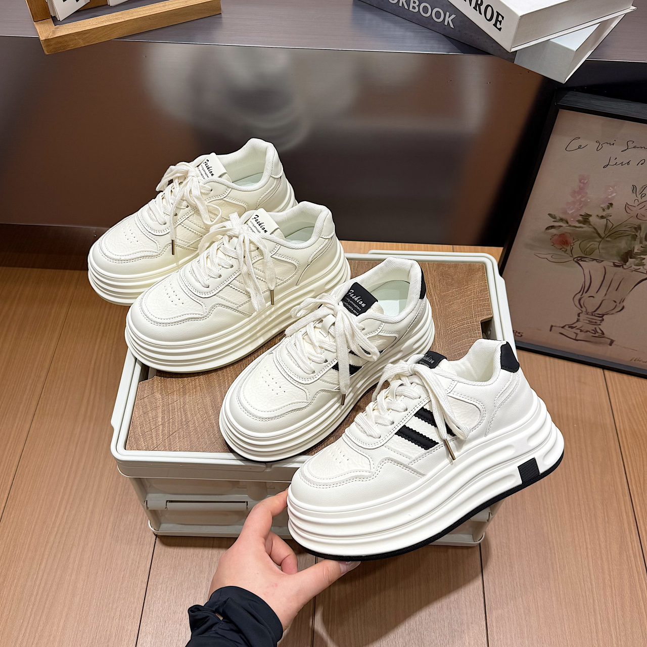 厚底踩屎感小白鞋女2025秋季新款透气百搭软底休闲运动鞋板鞋潮牌