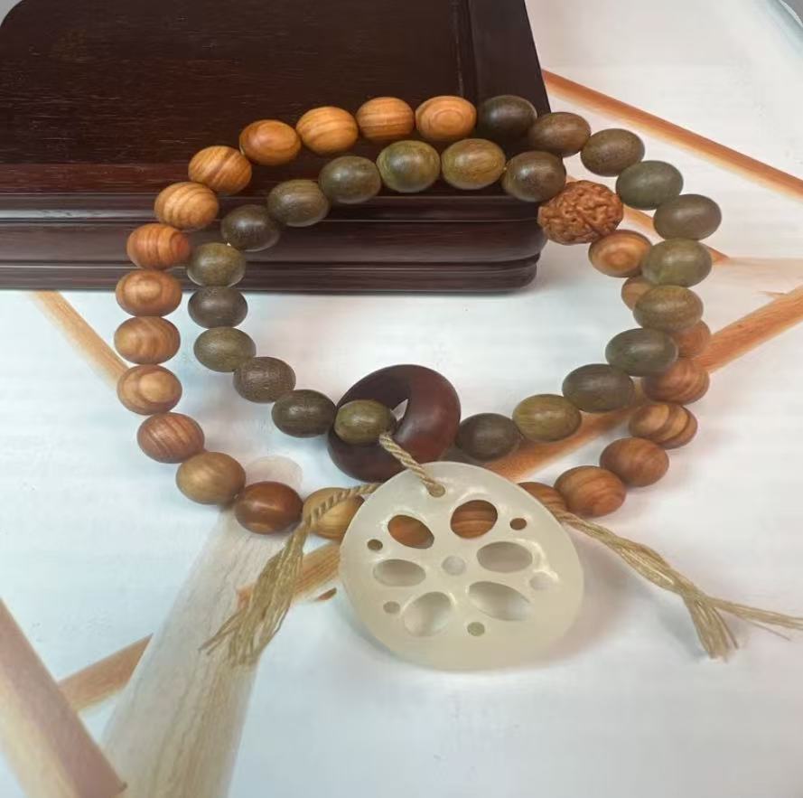 绿檀崖柏双圈手串SC-371