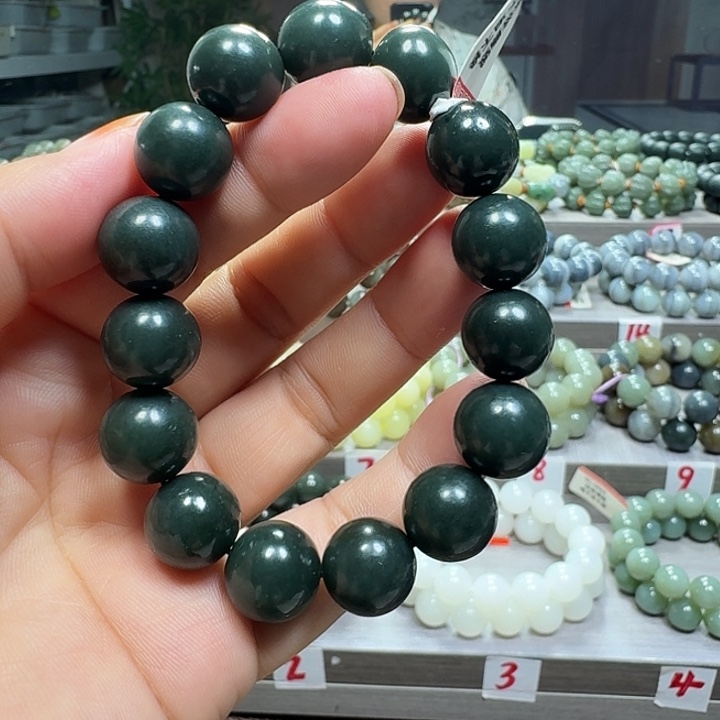 未镶嵌手链和田玉新疆沙枣青卡14