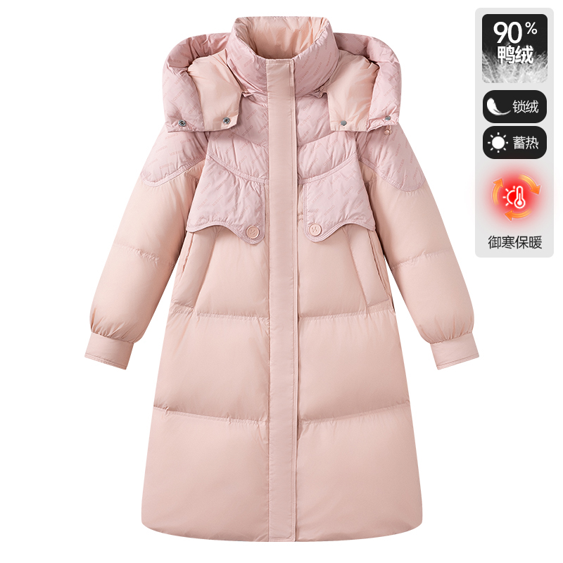 【鸭】设计款羽绒服长款休闲保暖外套HSD2301603