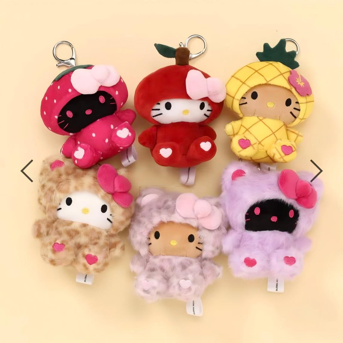 【日本限定】正版HELLOKITTY三丽鸥globalwork黑皮粉豹纹KT挂件