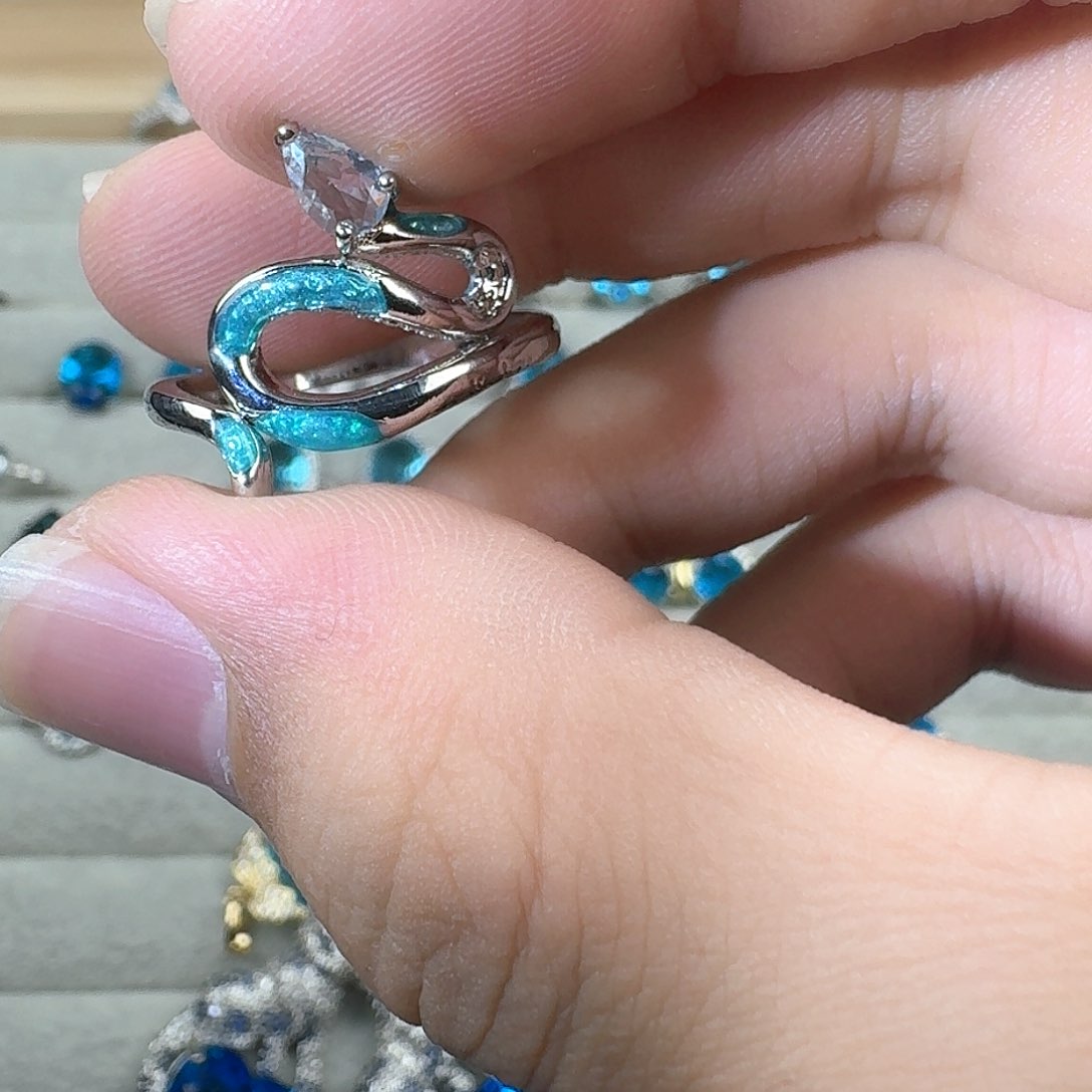 芙蓉石戒指银S925镶嵌