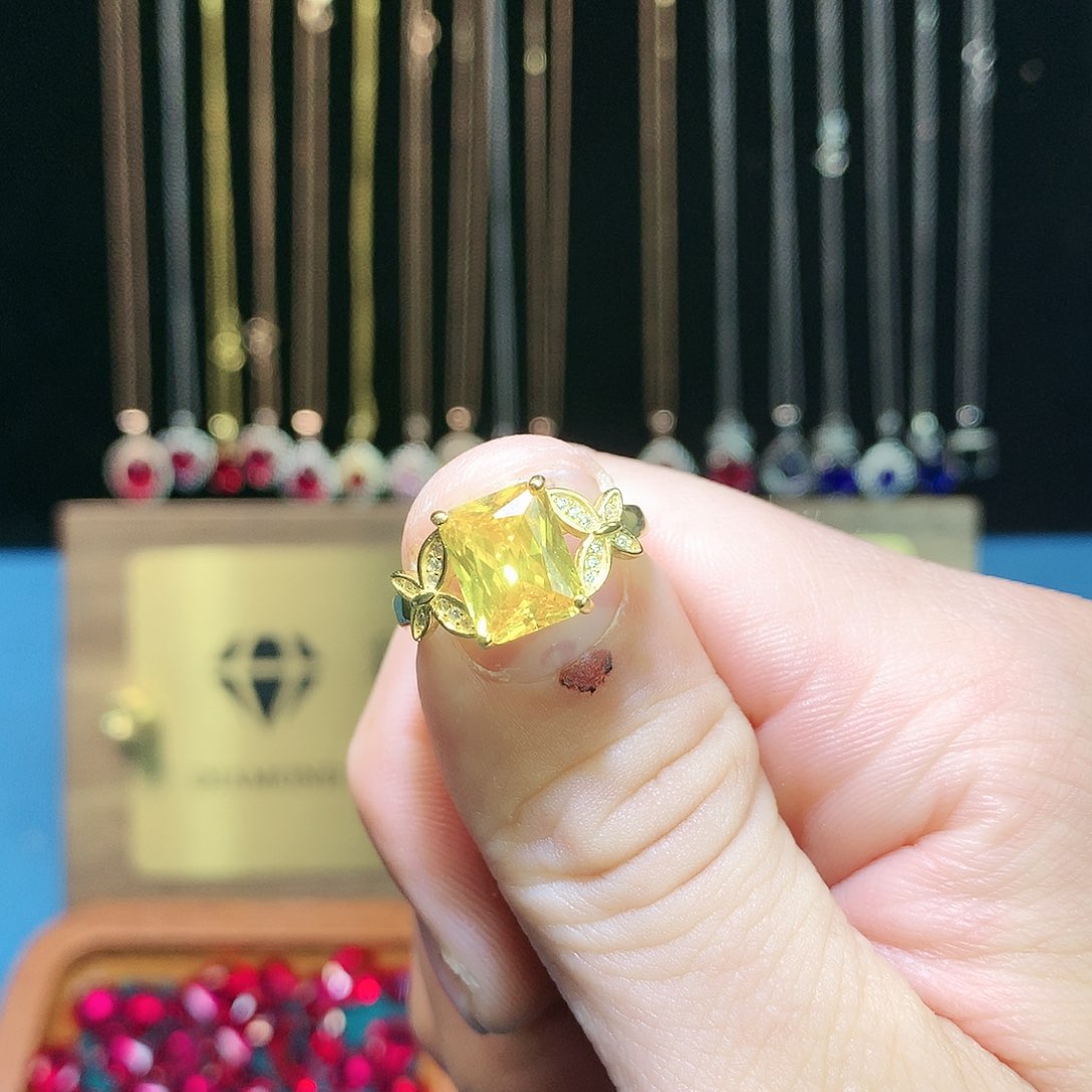 黄晶戒指银S925镶嵌1122222221111