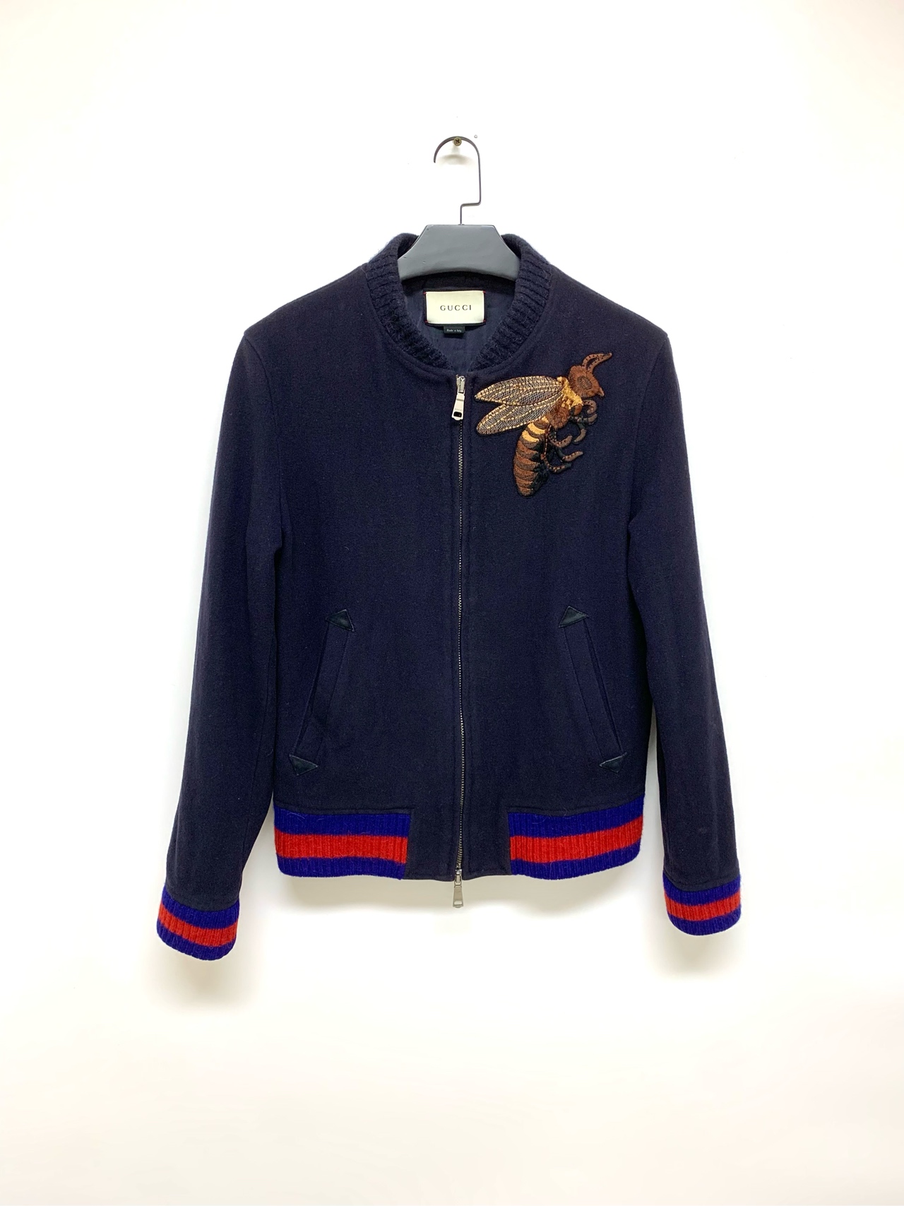 99新/【Gucci】古驰刺绣蜜蜂棒球服/52码/26800/Y11803808