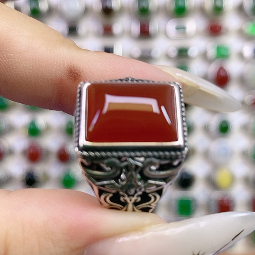 【闪购商品】玛瑙/玉髓戒指银S925镶嵌
