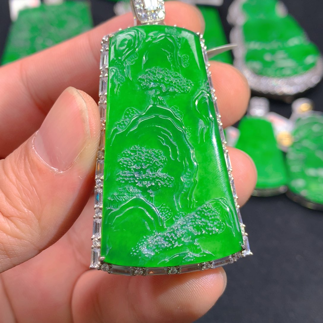 翡翠颈饰银S925镶嵌11111111111111