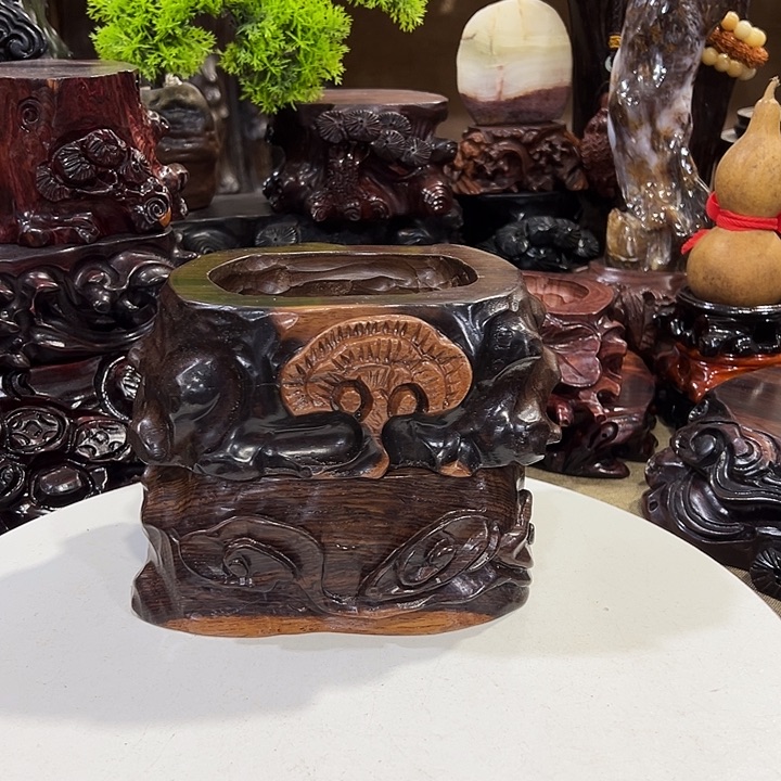 木黑檀木免挖槽底座两个