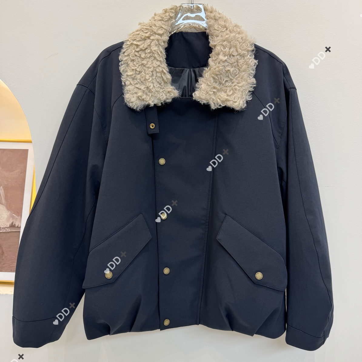 厚款百搭宽松立领保暖休闲秋冬巴恩风派克毛领羽绒服
