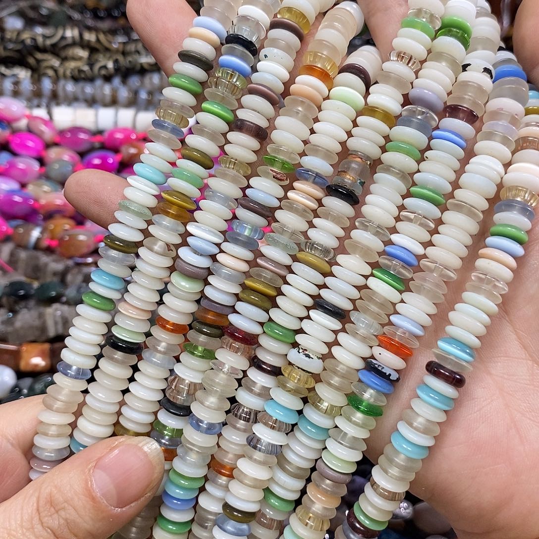 玛瑙/玉髓未镶嵌珠宝半成品猫飞碟一条卡8mm