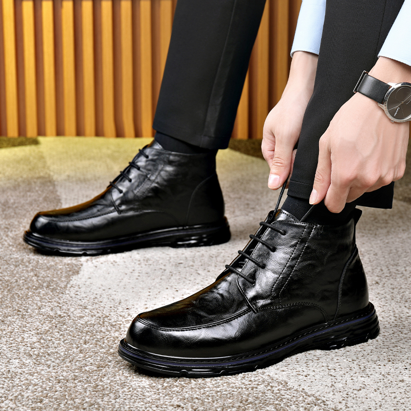 【博文】男士秋冬季断码休闲真皮皮鞋-飞驰12-16