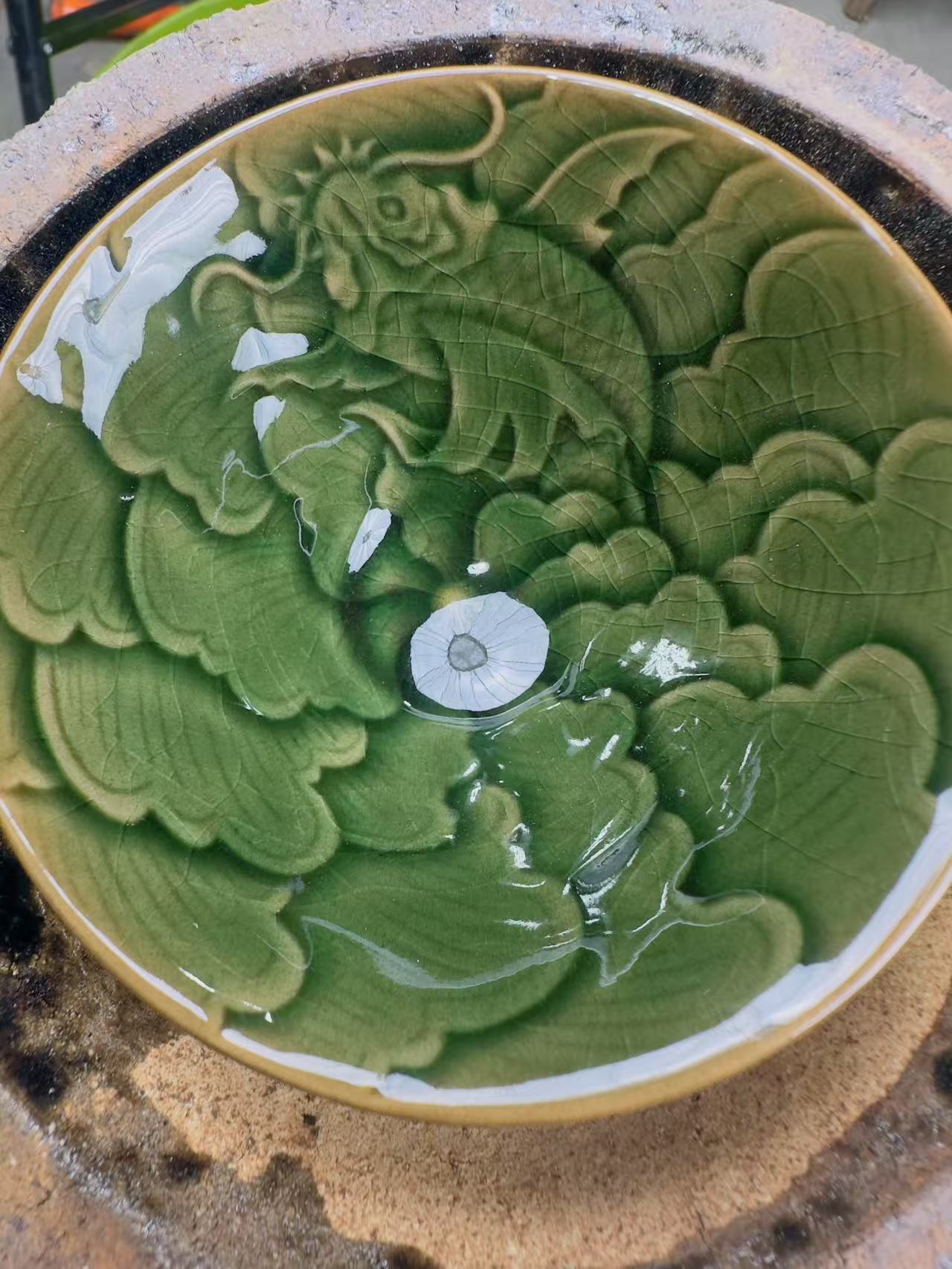 纯手工 制作 茶器主人杯 鱼跃龙门 帝王绿