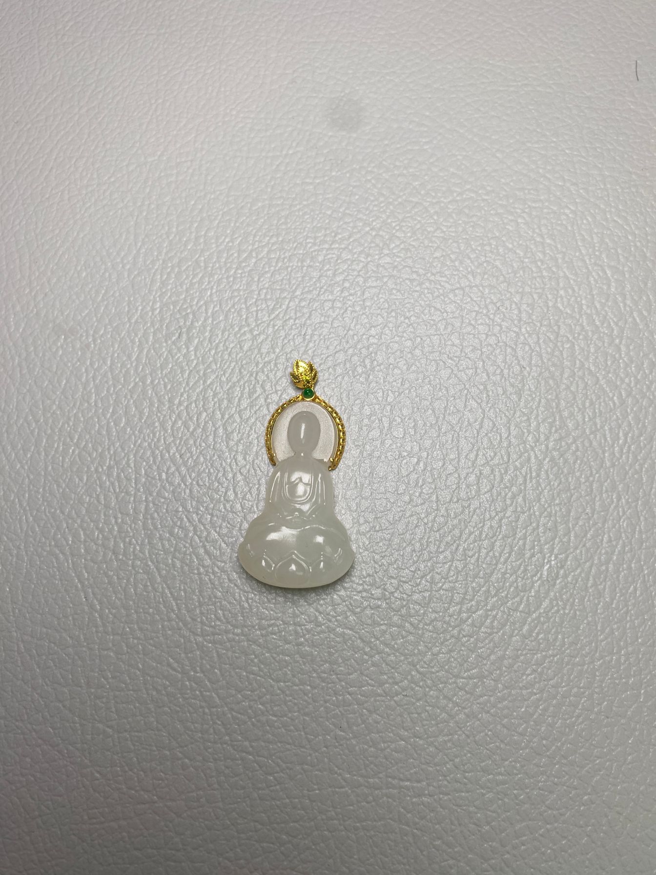 天然和田玉青海和田玉白玉观音吊坠