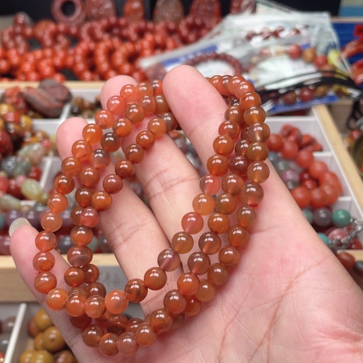 南红玛瑙未镶嵌手链