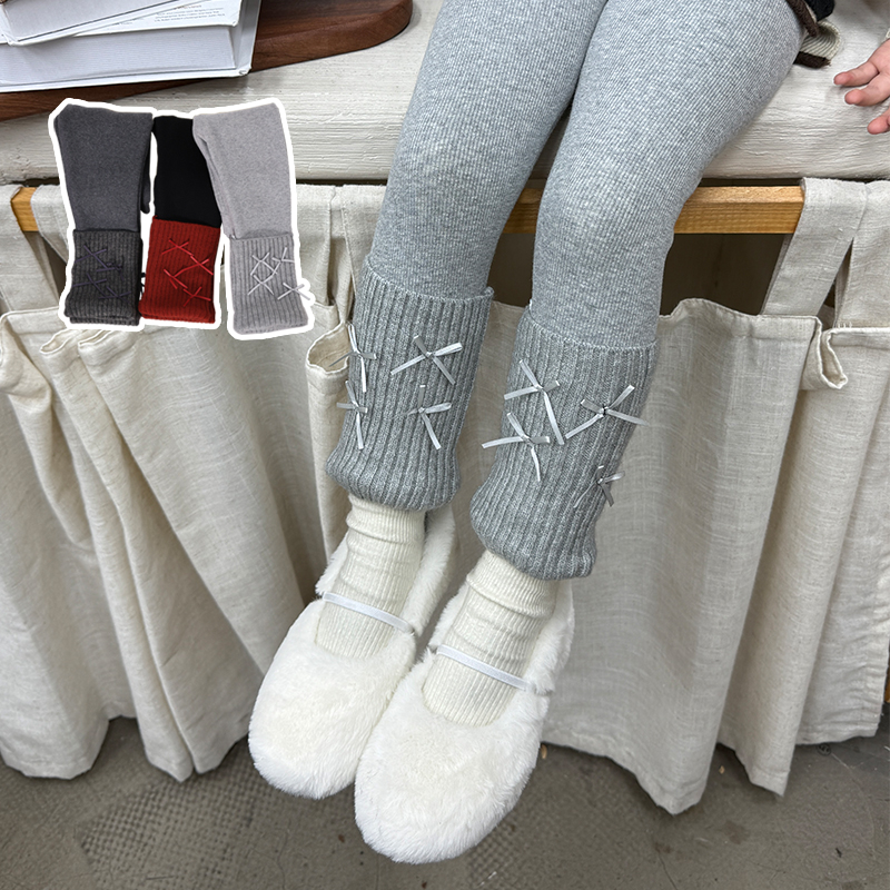女童2025冬季新款加绒打底裤宝宝一体绒加厚百搭保暖裤蝴蝶堆堆裤