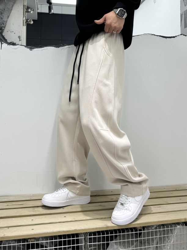 阔腿裤休闲裤百搭高街宽松潮流纯色ins男士抽绳