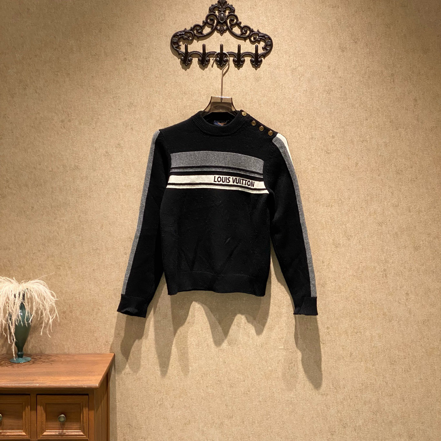 99新 LouisVuitton/路易威登 字母logo羊绒针织毛衣/xs码/35756