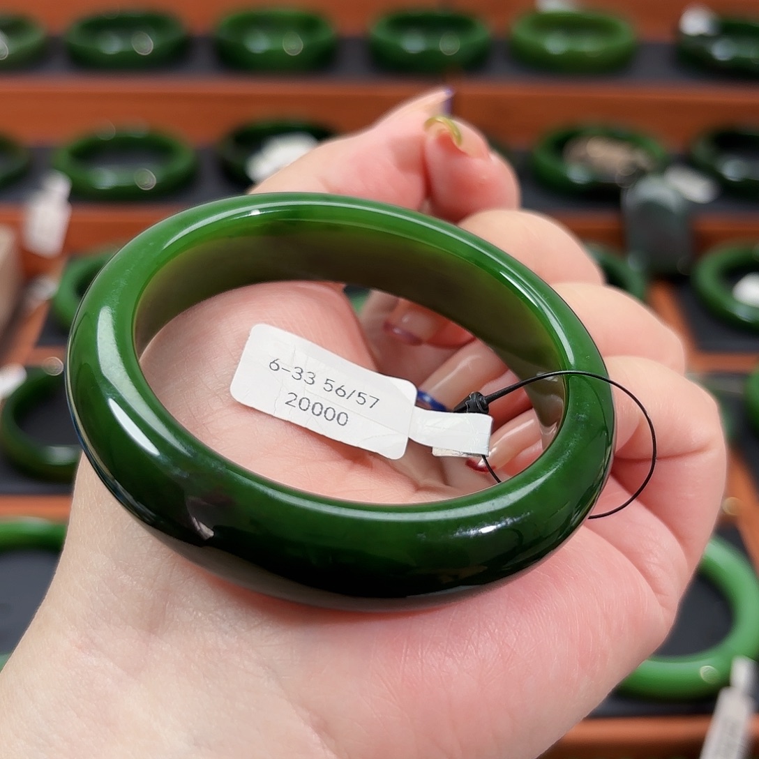 和田玉未镶嵌手镯56-57