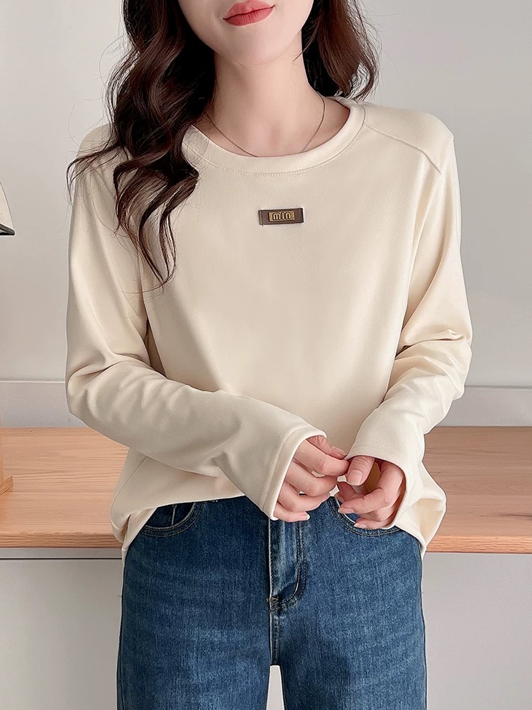 品质优选！女装德绒内搭打底衫秋冬上衣高级感显瘦长袖t恤W006