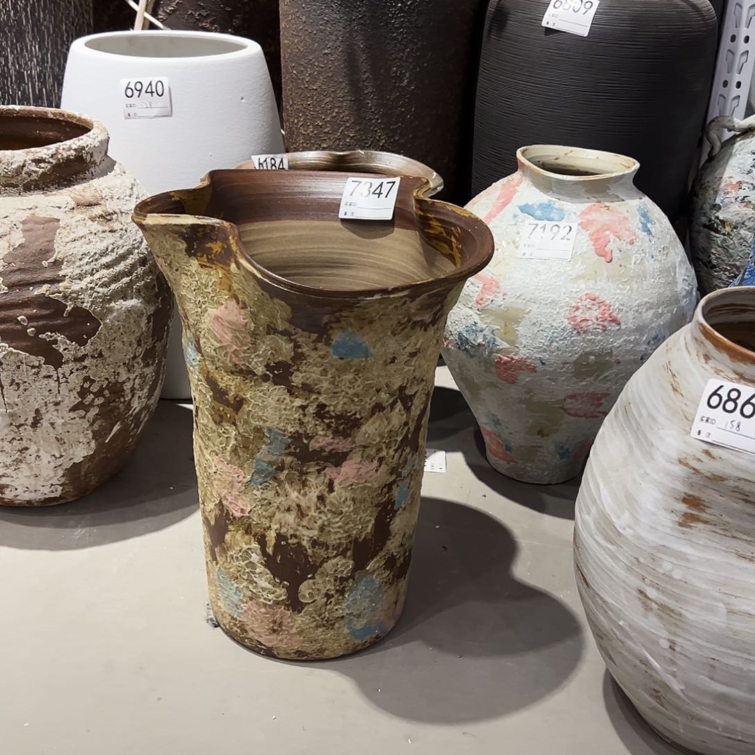 瓶飯*.7347高38口20×24陶瓷花瓶无孔