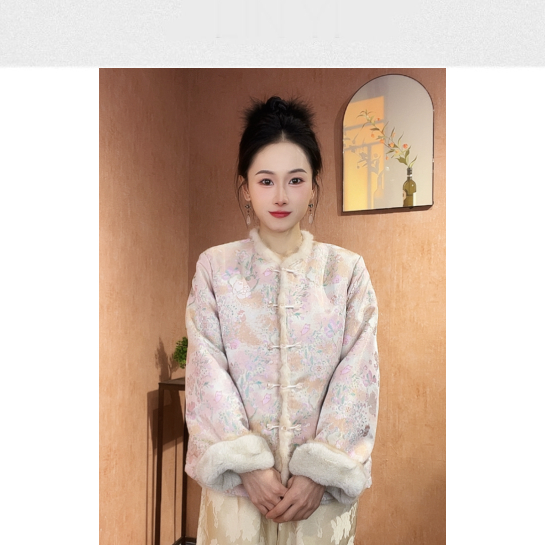 2876 水貂毛新中式外套时尚国风气质【加厚款】