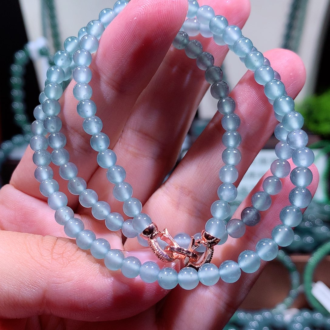 翡翠未镶嵌手链天然a货翡翠项链4.8