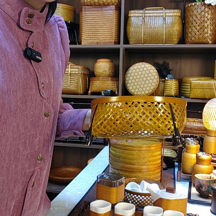 昕*玲珑竹筐大直径20