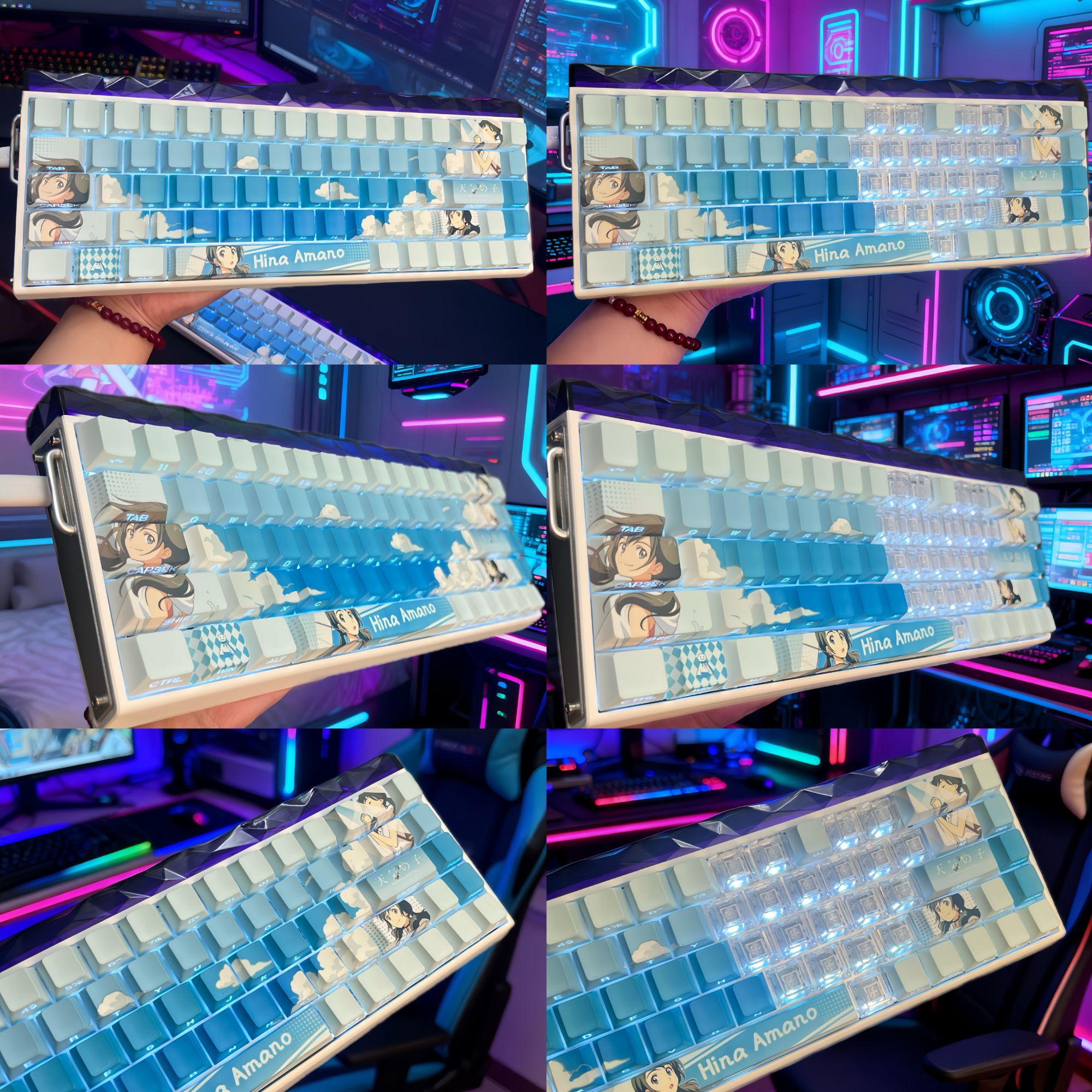 天野阳菜2.0键帽侧刻透光ace68 x87 MT87醉鹿a75 迈从jet756587等