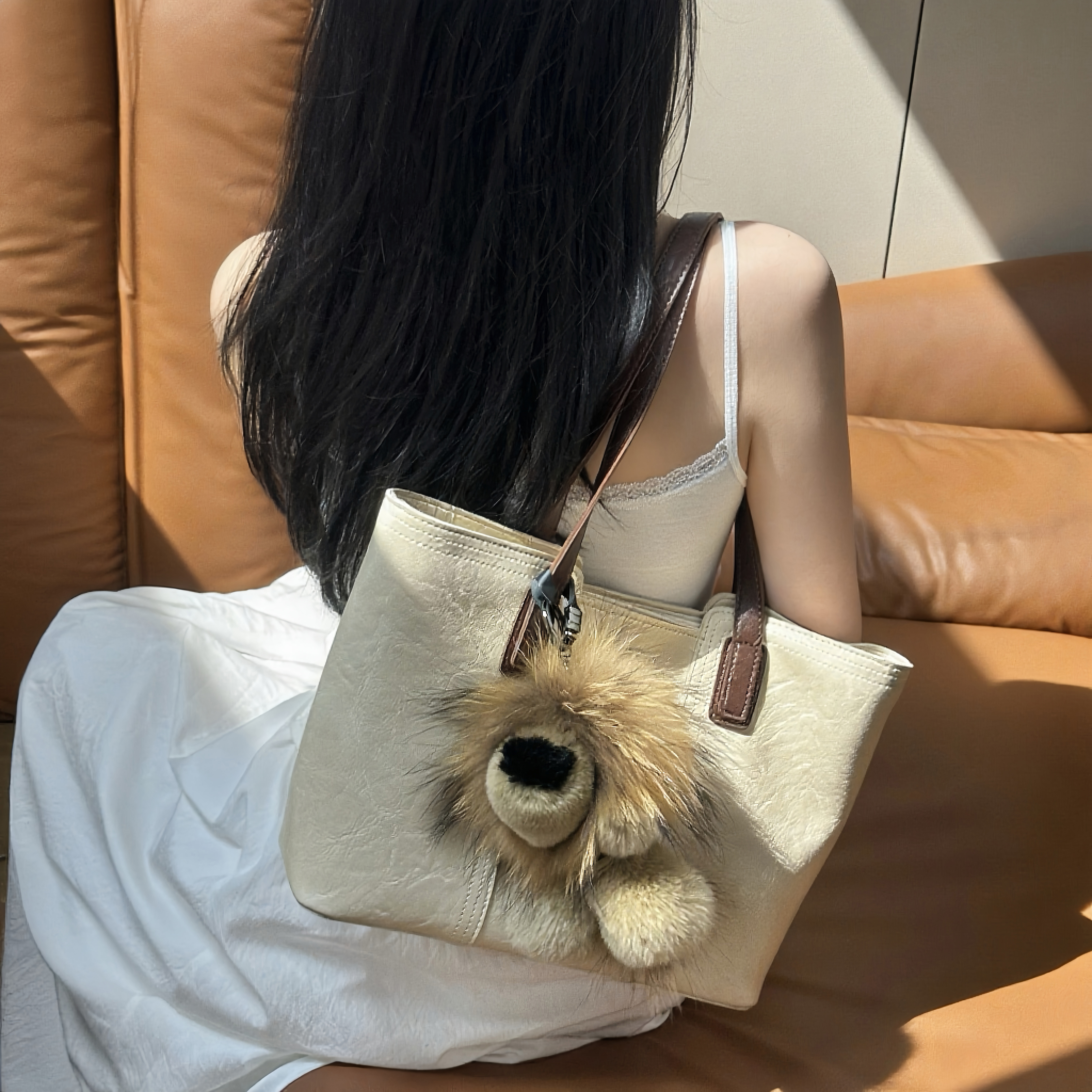 肆伍陆-原单设计可爱百搭獭兔毛小狮子毛绒挂件