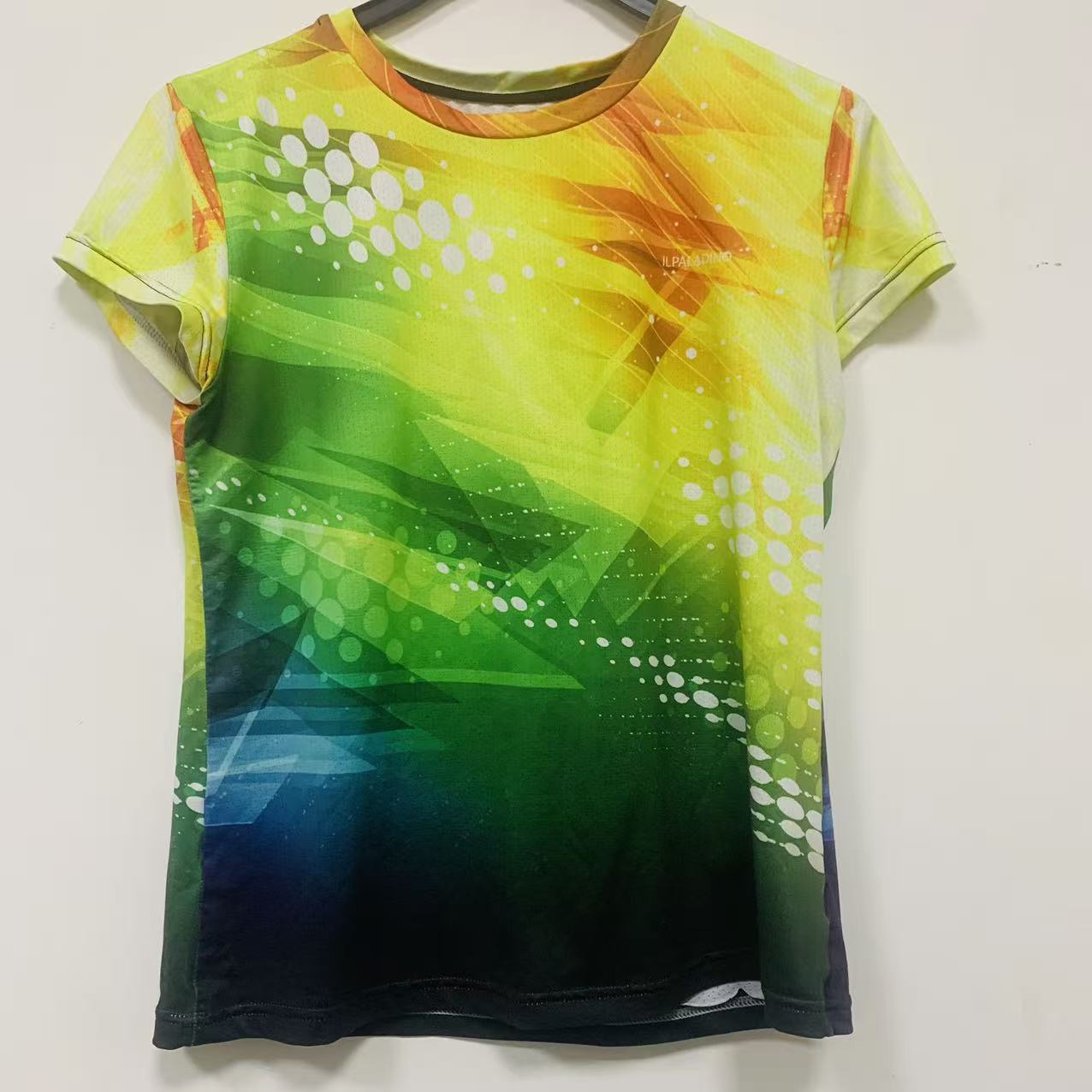 SQ 2636【黄绿渐变排汗短袖】凉感骑行自行车吸湿排汗运动内搭