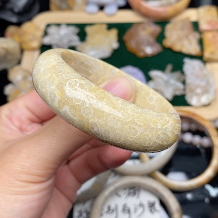 硅化珊瑚（珊瑚玉）手镯未镶嵌50