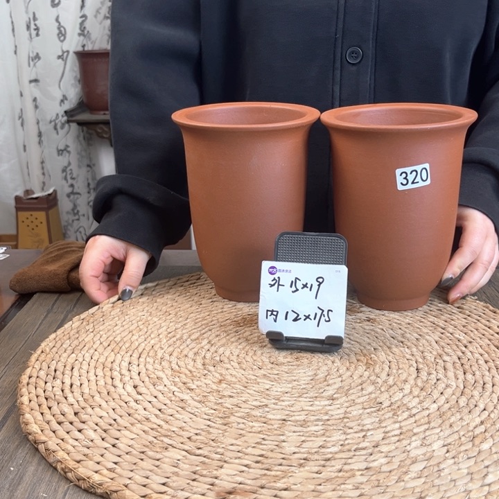 紫砂花盆特价清水金钟两只320