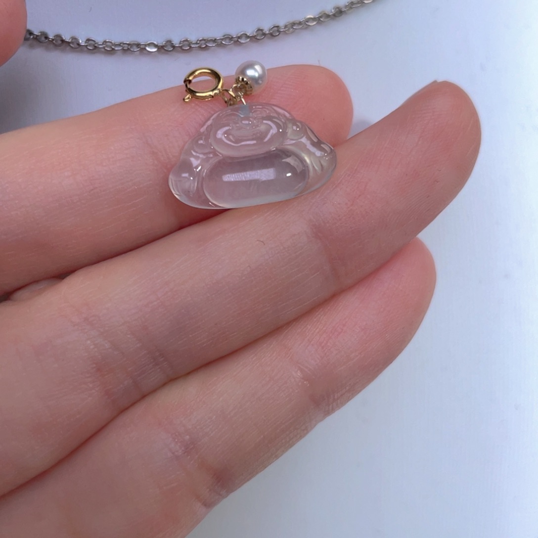 翡翠颈饰18K金镶嵌翡翠