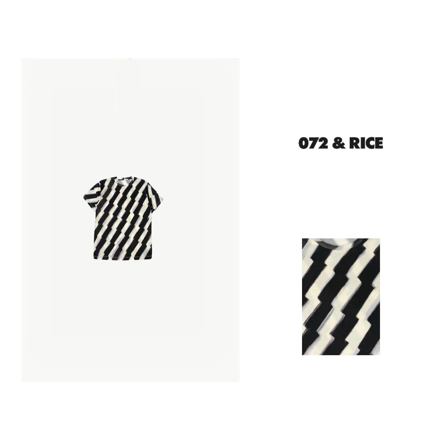 072 & RICE【艺术家】夏季休闲圆领设计感短袖上衣 XU8269 FF126