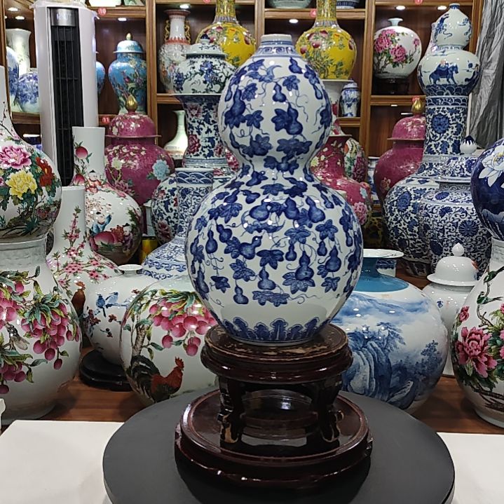 瓷片景德镇陶瓷青花葫芦瓶