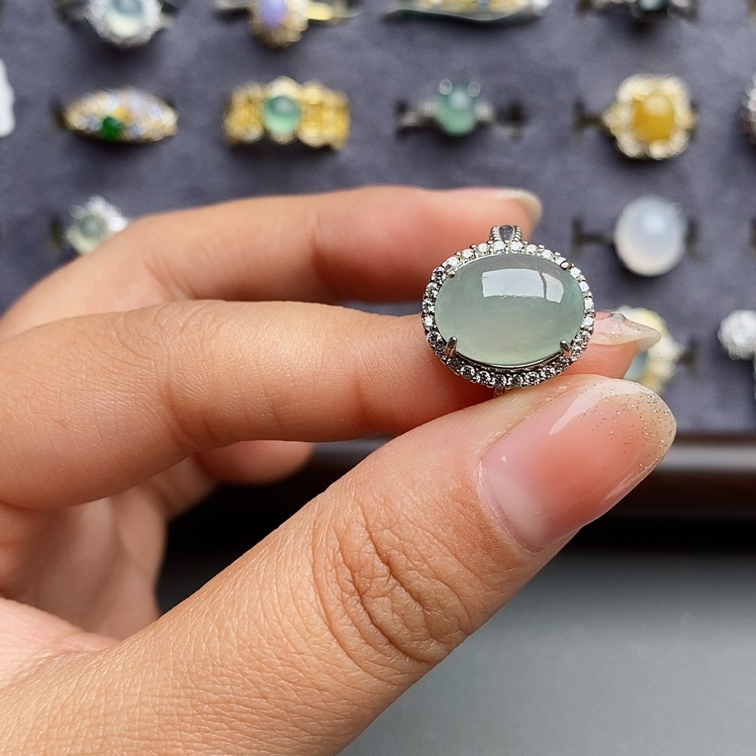 银S925镶嵌戒指翡翠幸****我11111