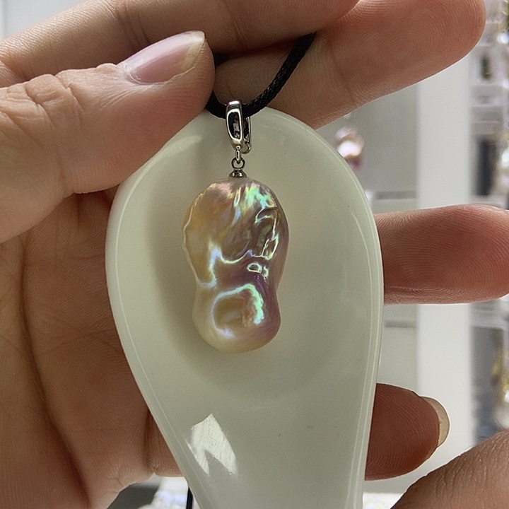 ****好颈饰银S925镶嵌淡水珍珠1